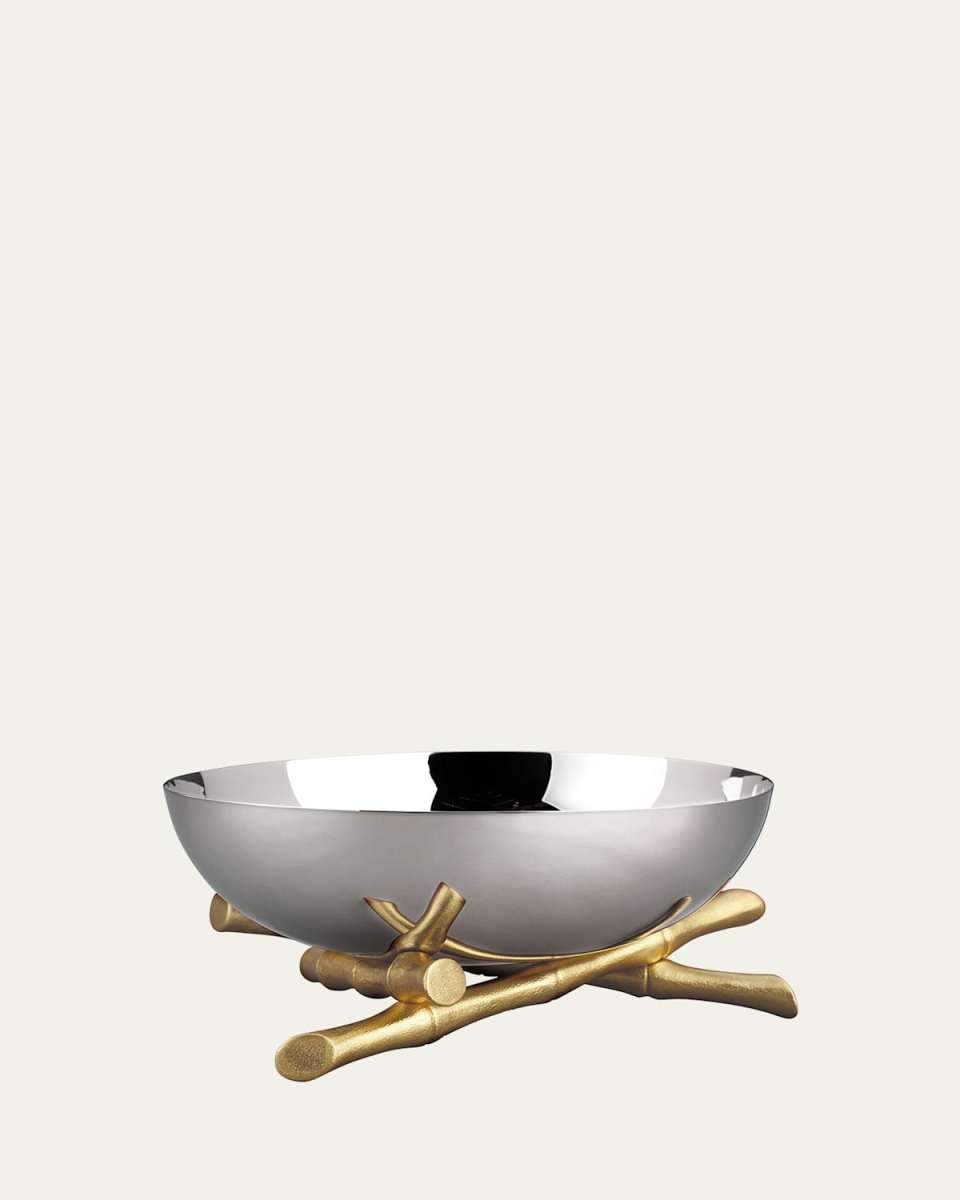 Bambou 24K Gold-Plated Bowl, 12" Round